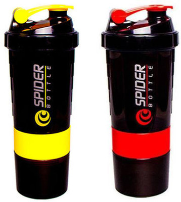 

Spider Combo of Protien Shaker 500 ML 500 Shaker(Pack of 2, Yellow, Red), Yellow and red