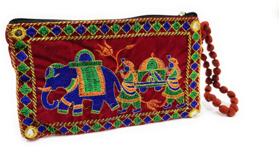 

SUVASANA Casual Maroon Clutch