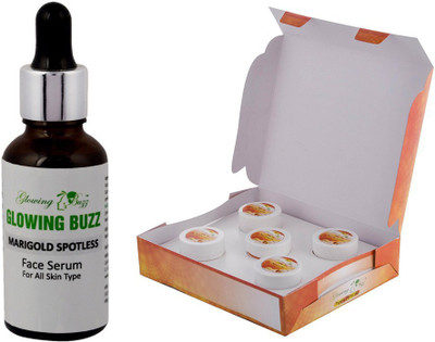 

Glowing Buzz Combo of marigold serum and Papaya facial kit(Set of 2)