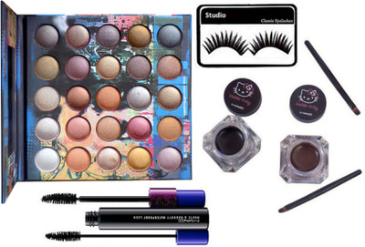 

studio Eyelashes, Hello Kitty Two Eyeliner, For My Love Eyeshadow Palette, Houte and Naughty Double Effect mascara(Set of 4)
