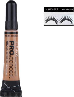 

Hawkerr combo of HD Pro Concealer (Toffee), Eyelashes (set of 2)(Set of 2)