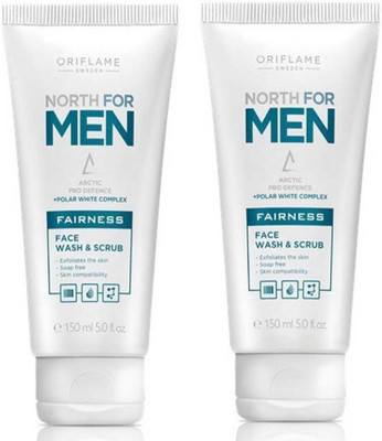 

Oriflame Sweden two North for Men Fairness Scrub & Face Wash (150 ml)(Set of 2)
