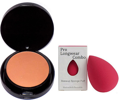 

Pro longwear combo Sponge Puff,Mac Powder Plus Foundation Studio FIx Compact(Set of 2)