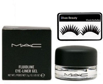 

divas beauty Eyelashes With Mac Fluidline Gel Eyeliner(Set of 2)