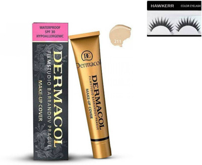 

Hawkerr Combo of DERMACOL FILM STUDIO FULL COVERAGE CONCEALER FOR LIGHT SKIN TONES Foundation 211 (LIGHT TO FAIR), Eyelashes (Set of 2)(Set of 2)