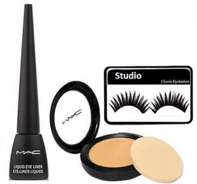 

studio eyelashes & mac liquid last eyeliner & mac compact(Set of 3)