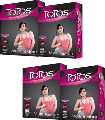 

totos WEAR DAY NIGHT PREMIUM STRAWBERRY FLAVOURED MULTI TEXTURE FOR MORE PLEASURE DOTTED FOR MEN CONDOM 40 PCS SET OF 4 PACK Condom(Set of 4, 40S)