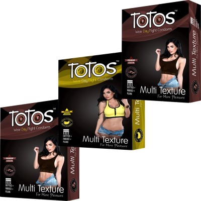

totos WEAR DAY NIGHT PREMIUM BANANA & CHOCOLATE FLAVOURED MULTI TEXTURE FOR MORE PLEASURE DOTTED FOR MEN CONDOM 30 PCS SET OF 3 PACK Condom(Set of 3, 30S)