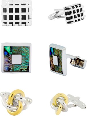 the jewelbox Brass Cufflink Set(Multicolor)