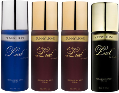 

LUST BY SUNNY LEONE 1 Lust BLUE & 2 Lust BROWN & 1 Lust BLACK Body Spray - For Men(600 ml, Pack of 4)