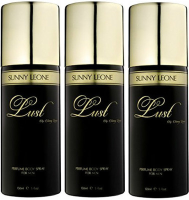 

LUST BY SUNNY LEONE 3 Lust BLACK Body Spray - For Men(450 ml, Pack of 3)