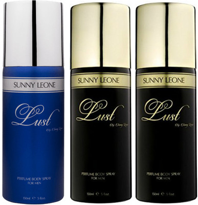 

LUST BY SUNNY LEONE 1 Lust BLUE & 2 Lust BLACK Body Spray - For Men(450 ml, Pack of 3)