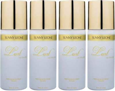 

LUST BY SUNNY LEONE 4 Lust WHITE Body Spray - For Men(600 ml, Pack of 4)