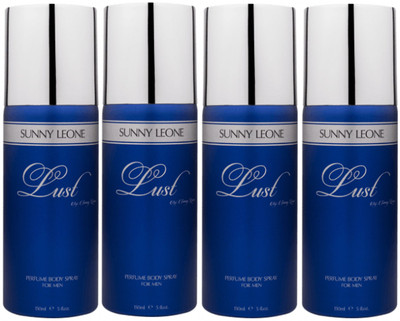 

LUST BY SUNNY LEONE 4 Lust BLUE Body Spray - For Men(600 ml, Pack of 4)