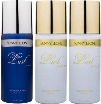 

LUST BY SUNNY LEONE 1 Lust BLUE & 2 Lust WHITE Body Spray - For Men(450 ml, Pack of 3)