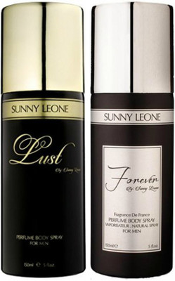 

LUST BY SUNNY LEONE 1 Lust BLACK & 1 FOREVER BLACK Body Spray - For Men(300 ml, Pack of 2)