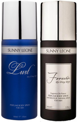 

LUST BY SUNNY LEONE 1 Lust BLUE & 1 FOREVER BLACK Body Spray - For Men(300 ml, Pack of 2)