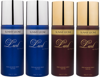 

LUST BY SUNNY LEONE 2 Lust BLUE & 2 Lust BROWN Body Spray - For Men(600 ml, Pack of 4)