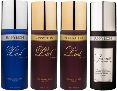 

LUST BY SUNNY LEONE 1 Lust BLUE & 2 Lust BROWN & 1 FOREVER BLACK Body Spray - For Men(600 ml, Pack of 4)