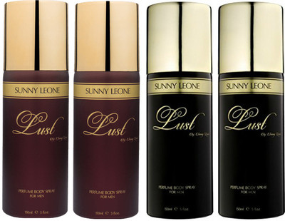 

LUST BY SUNNY LEONE 2 Lust BROWN & 2 Lust BLACK Body Spray - For Men(600 ml, Pack of 4)