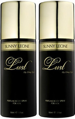 

LUST BY SUNNY LEONE 2 Lust BLACK Body Spray - For Men(300 ml, Pack of 2)
