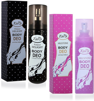 

Tara Vetiver Delight Deo and Milestone Body Deo (100ml) Deodorant Spray - For Men & Women(100 ml, Pack of 2)
