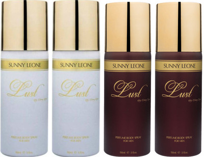 

LUST BY SUNNY LEONE 2 Lust WHITE & 2 Lust BROWN Body Spray - For Men(600 ml, Pack of 4)