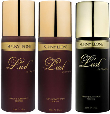 

LUST BY SUNNY LEONE 2 Lust BROWN & 1 Lust BLACK Body Spray - For Men(450 ml, Pack of 3)