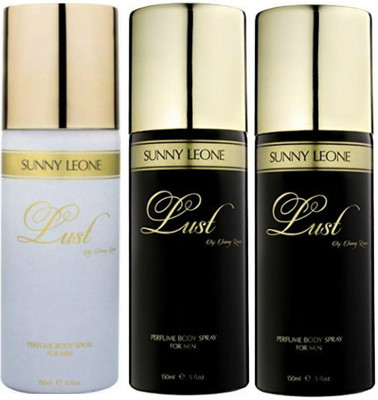 

LUST BY SUNNY LEONE 1 Lust WHITE & 2 Lust BLACK Body Spray - For Men(450 ml, Pack of 3)