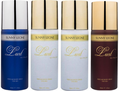 

LUST BY SUNNY LEONE 1 Lust BLUE & 2 Lust WHITE & 1 Lust BROWN Body Spray - For Men(600 ml, Pack of 4)