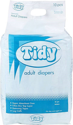 

Tidy Adult Diapers Size XL (52-68 Inch) Ultra Dry Top Layer, Fastening Tapes - 10 Pcs Pack Adult Diapers - XL(10 Pieces)