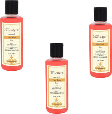 

Khadi Organique Khadiorganique rose face wash pack of 3 Face Wash(630 ml)
