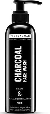 

THE REAL MAN Instant Fairness Charcoal Face Wash 200ml. With Extract of Aloe Vera & Activated Charcoal. Face Wash(200 ml)