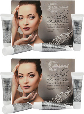

NutriGlow Ultra Rich Silver Radiance Deep Exfloating Facial Kit Pack of 2 250 g(Set of 2)