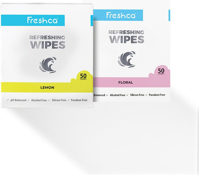 

Freshca Wet Wipes for Face- Lemon, Floral Fragrance(Pack of 100)
