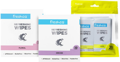 

Freshca Face Cleansing Wipes for Men- Lemon, Orchid, Floral Scent(Pack of 120)