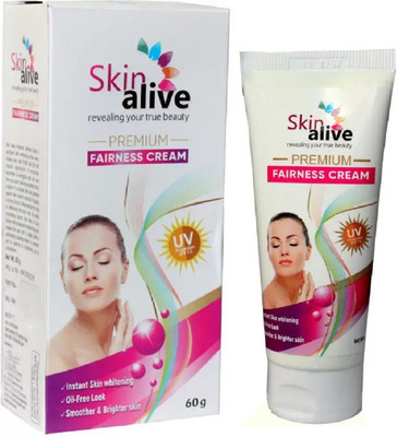 

SKIN ALIVE Fairness Premium Cream with UV protection Give Oil-Free Look And Smoother And bright skin(60 g)