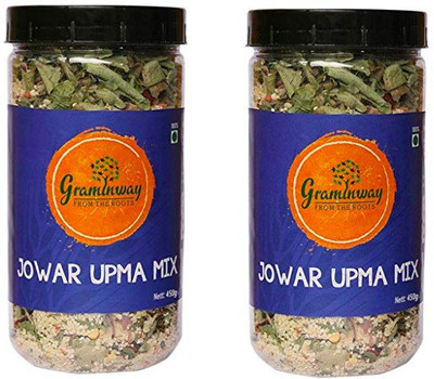 

Graminway Gluten Free Jowar Upma Mix | Suji Rava Mix Instant Pack- 450 GMS Pack of 2(900 g, Pack of 2)