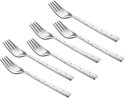 

Shapes white dot Stainless Steel Dessert Fork Set(Pack of 12)