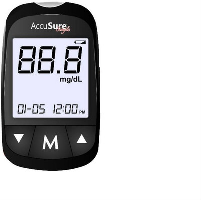 

AccuSure Simple Meter only with battery and user manual Glucometer(Black)