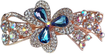 

Shreya Collection Fancy Party Wear Blue Colour Floral Design Stone Studded Metal Hair Clip - 10003.18 Hair Clip(Blue)