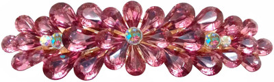 

Shreya Collection Fancy Party Wear Pink Colour Floral Design Stone Studded Metal Hair Clip - 10003.15 Hair Clip(Pink)