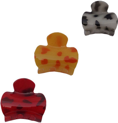 

Trendeela.com Feriha Printed Hair Clutcher Set of 3 Hair Claw(Red, Yellow, Grey)