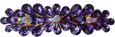 

Shreya Collection Fancy Party Wear Purple Colour Floral Design Stone Studded Metal Hair Clip - 10003.14 Hair Clip(Purple)