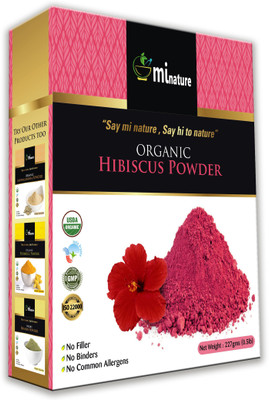 

mi nature USDA Certified Organic Hibiscus Powder, Hibiscus Sabdariffa/100% Pure, Natural and Organic for Hair,Skin and Health(227 g)