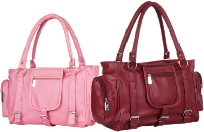 

Mountrex Hand-held Bag(Pink, Maroon), Maroon;pink