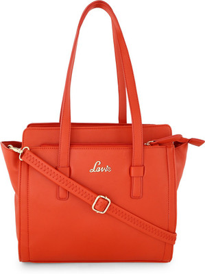 

Lavie Women Evening/Party Orange Leatherette Hand-held Bag