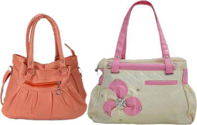 

Mountrex Hand-held Bag(Pink, Beige), Beige;pink