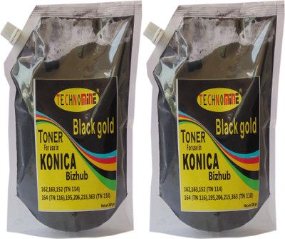 

Technomine Toner Powder For Use In Konica Minolta Bizhub -162,163,152,164,195,215,226,363 TN 114/TN 115/TN 116/TN 118Refilling Toner Black Pack of 2 ( 500 Gm X 2 ) Single Color Ink Toner(Black)