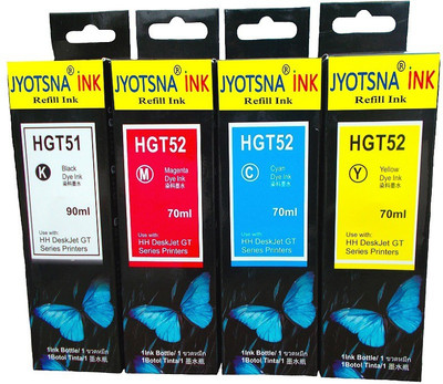 

JYOTSNA REFILL INK HP GT51 / GT52 / GT5810 / GT5811 / GT 5820 / GT 5821 / HP - 310 PACK OF 4 Multi Color Ink(Black, Cyan, Magenta, Yellow)